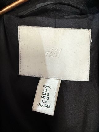 Abrigo negro oversize talla L