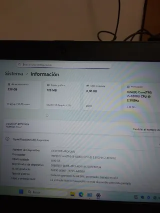 Portátil Toshiba i5 6200