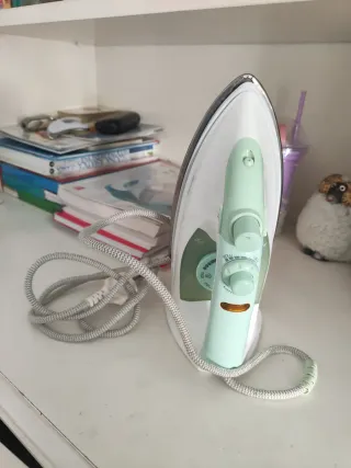 Plancha de vapor blanca y verde