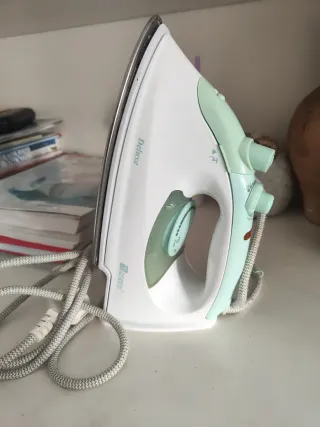 Plancha de vapor blanca y verde