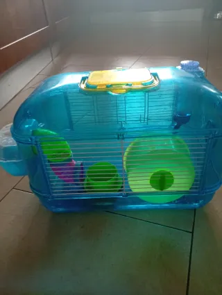 Jaula para hámster azul