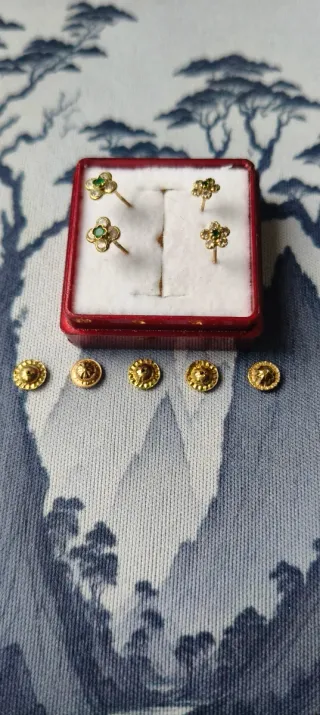 Pendientes de Oro y Verde