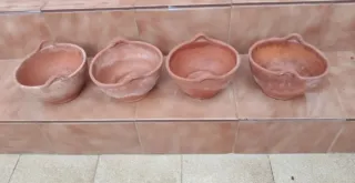 Lote 4 Tiestos de Barro todas