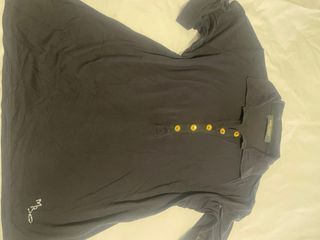 Camisa Polo Marina Rinaldi Negra/Azul Oscuro