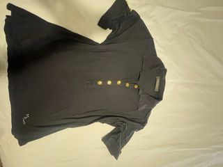 Camisa Polo Marina Rinaldi Negra/Azul Oscuro