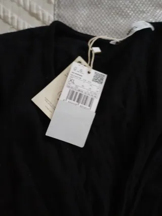 Vestido Mango punto negro XL