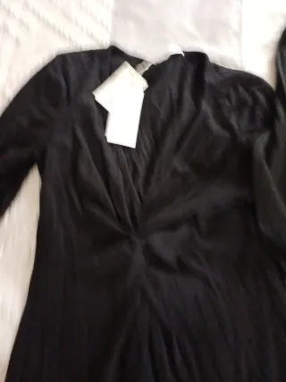 Vestido Mango punto negro XL