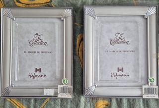 2 marcos de fotos Hofmann plateados Tamaño: 15x20