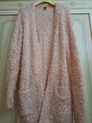 Cardigan bouclé rosa