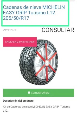Michelin Easy Grip L12 Cadenas Nieve