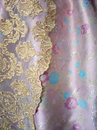 Traje de Fallera Niña Azul y Dorado