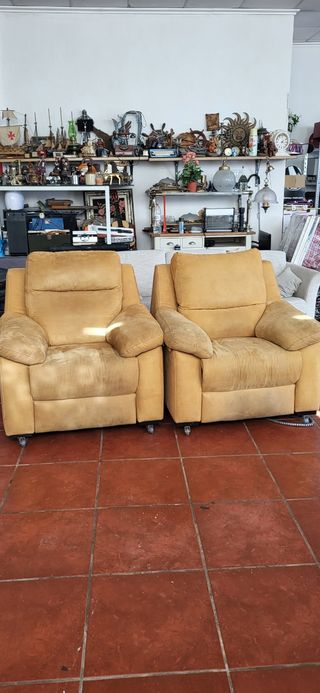 Poltrona relax convertibile in tessuto beige/giallo