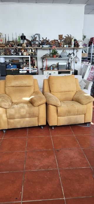 Poltrona relax convertibile in tessuto beige/giallo