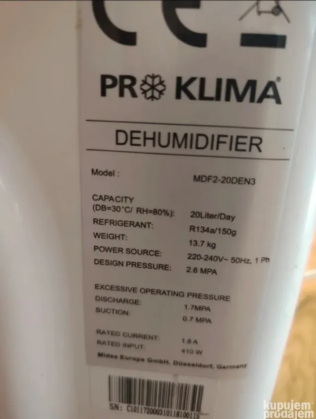 Deshumidificador Pro Klima