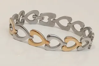 Pulsera Corazones Bicolor.