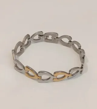 Pulsera Corazones Bicolor.