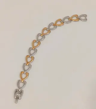 Pulsera Corazones Bicolor.