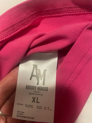 Camiseta fucsia de algodón Talla XL