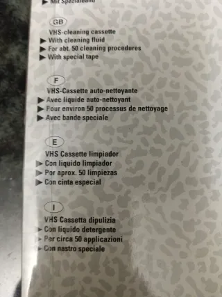 Limpiador VHS Vivanco VRC 01