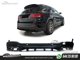DIFUSOR TRASERO CON COLAS PARA MERCEDES GLC X253 NEGRO MATE 2019-