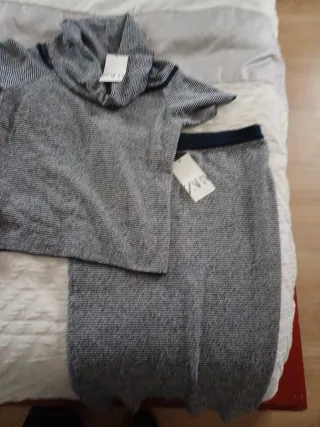 Conjunto Zara punto rayas