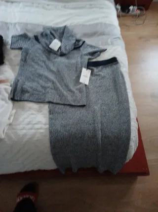 Conjunto Zara punto rayas