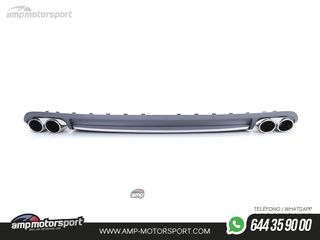 DIFUSOR TRASERO DOBLE IMPRIMADO CON COLAS PARA AUDI A4 B8 2007-2011