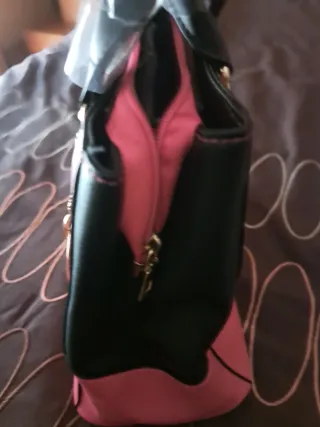 Bolso mujer rosa y negro