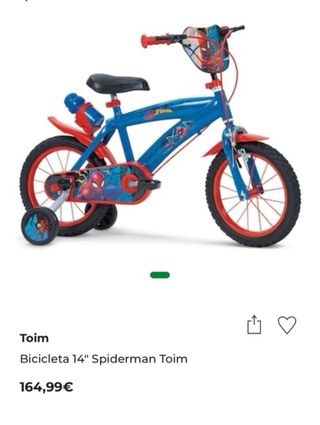 Bicicleta infantil Spiderman 4-6 años