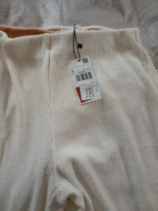 Pantalón de punto Mango blanco