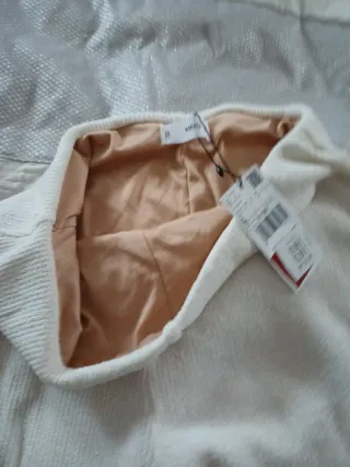 Pantalón de punto Mango blanco