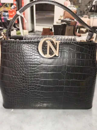 Borsa Cafènoir Nera Effetto Coccodrillo