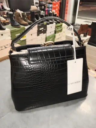 Borsa Cafènoir Nera Effetto Coccodrillo