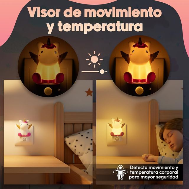 NUEVO - Luce Notturna Unicorno Infantile con Presa