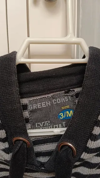 Sudadera Green Coast Rayas Gris y Negra