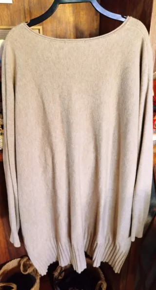 Maxipull Donne in lana beige taglia unica