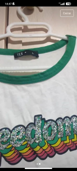 Camiseta Freedom Blanca y Verde