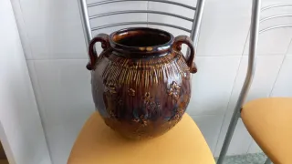 Jarrón Cerámica Marrón Decorativo