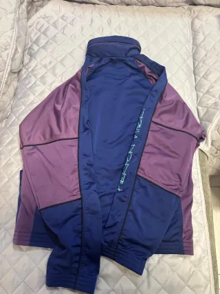 Felpa Diadora vintage zip blu/viola