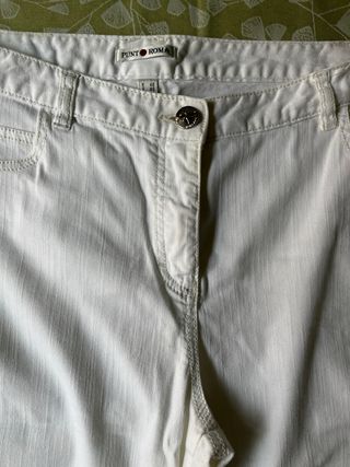 Pantalón vaquero blanco Punt Roma