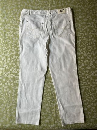 Pantalón vaquero blanco Punt Roma