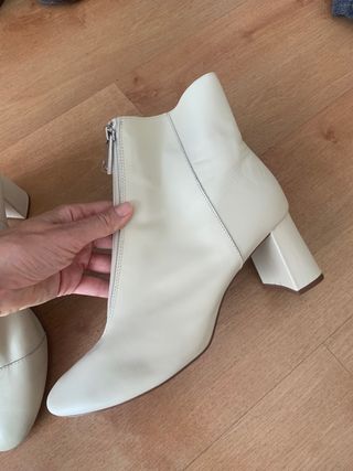 Botines tacón blanco crudo