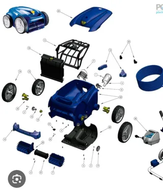 Despiece robot piscina plástico y goma,