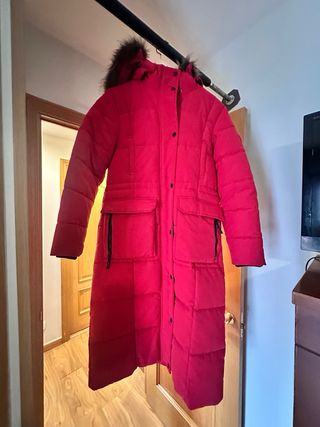 Abrigo Superdry EVEREST LONGLINE PUFFER Rojo