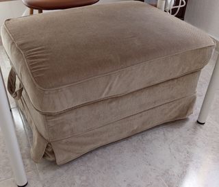 Puff contenedor beige tela