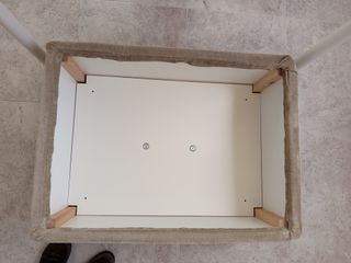 Puff contenedor beige tela