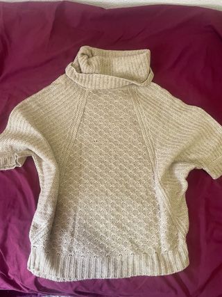 Suéter de manga ancha beige