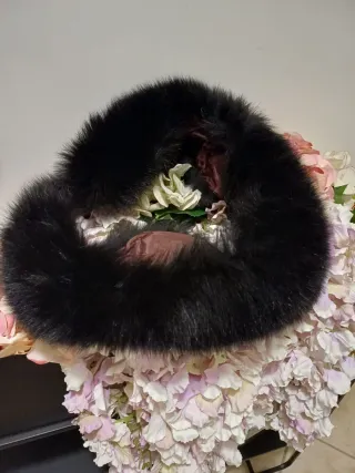 Cappotto donna nero con pelliccia