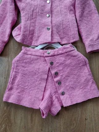 Conjunto Maje Chaqueta y Falda-Shorts Rosa