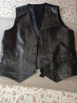 Chaleco de cuero chico M
